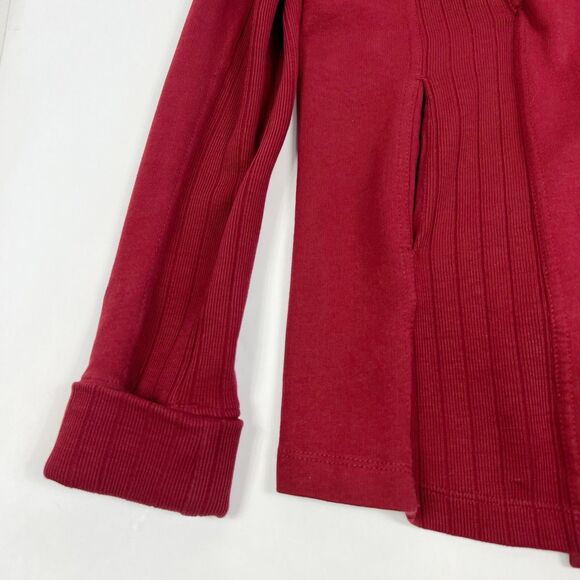 Lucky Brand Softest Knitwear Maroon Wrap Cardigan Jacket Lucky Lotus Line Medium - Picture 8 of 10
